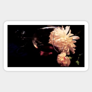 Wine, Shells, and Petals 2 - Baroque Inspired Dark Still Life Photo Sticker